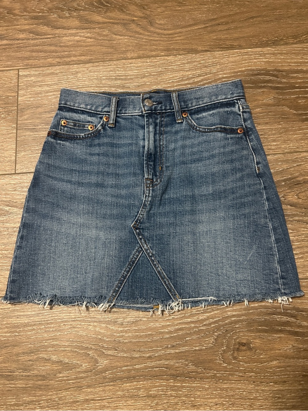 GAP Blue Jean Denim Mini Skirt with Front V-Slit Design Size 25